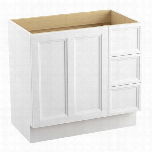 Kohle R 99520-tkr Damask 36"" Toe Kick  Vanity Cabinet Only With 1 Doors And 3 Drawers On Right