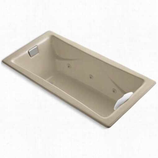 Kohler K-865-n1 Tea-for-two 72"" X 36"" Drop-in Whirlpoolb Ath With Reversible Drain, Neckjets And Pillow Without Rebuke