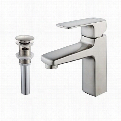 Kraus Kef-15501-pu16bn Virtus Single Lever Basin Faucet And Pop-up Drna With Voerflow In Brushed Nickel
