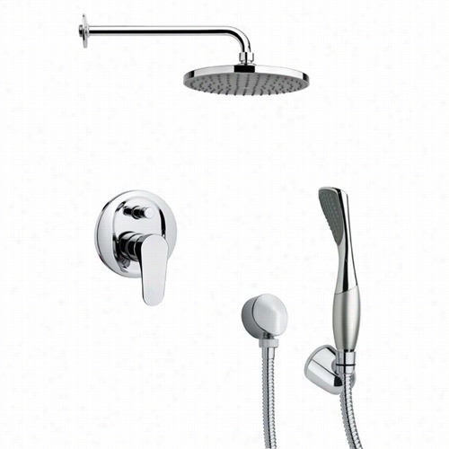 Remer By Nameek's Sfh6149 Orsino 2-3/5"" Round Shower Faucet Place In Chrome  With Handheld Shower And 6-1/9""h Diverter