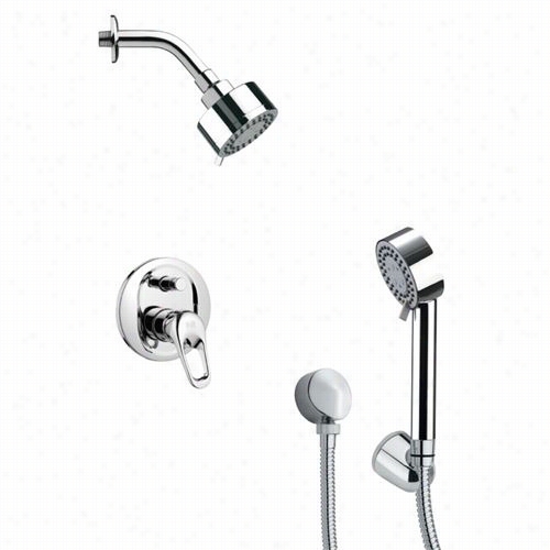 Remer By Nameeek's Sfh6169 Orsino 3-1/3"&auot; Sleek Modern Shower Sy Tem In Chrome With 12-3/5""h Diverter