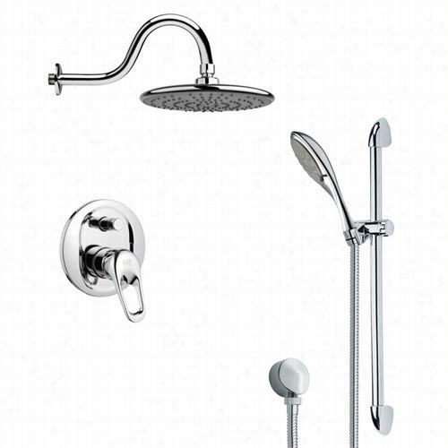 Remer By Nameek's Sfr7072 Rendino Sleek Rain Shower Faucet Set In Chrome With 28-1/7""h Shower Slidebar
