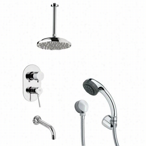 Remer By  Nameek's Tsh4024 Tyga Tub And Shower Faucet In Curome With 2-5/9""w Mulgi Function Hand Shower