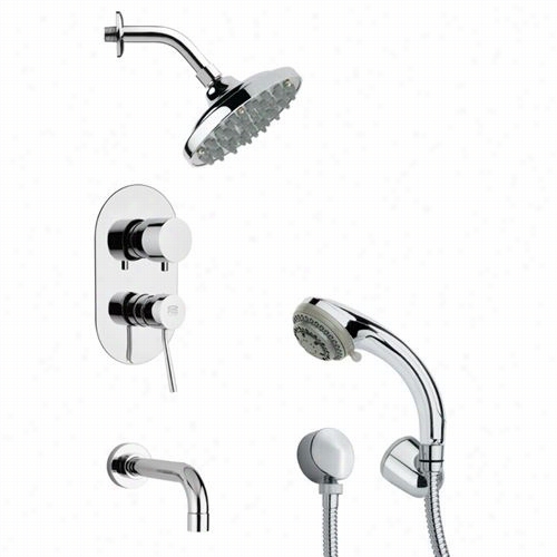 Remer By Nameek's Tsh4178 Tyga  Round Sleek Shower Sysem In Chrome