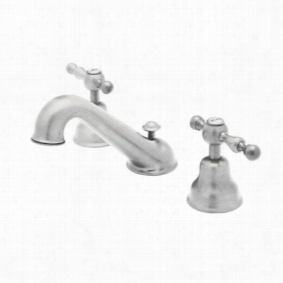 Rohl Ac102lp-apc Cisal 3 Hole Widesprea Lavatory Faucet In Polished Chrome With White Resin Lever