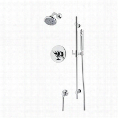 Rohl Modkit36x-apc Moern Ar Chitecturaal Pressure Balance Shower Packahe In Polished Chrome With Cross Handle