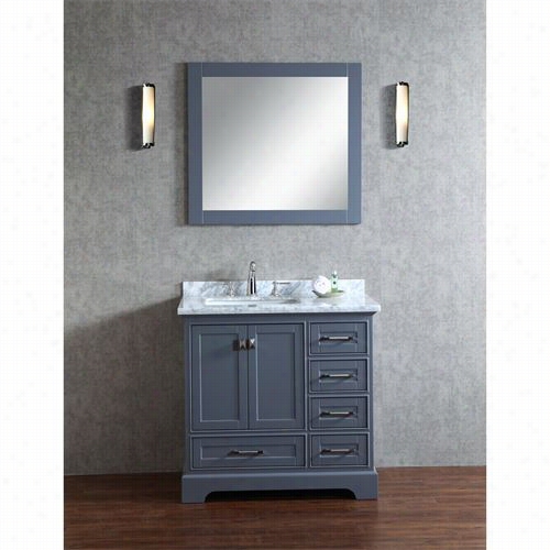 Stufurhome Hd-7130g-36-cr Newport 36"" Single Sink Bathroom Vanitt With Mirror - Vanity Top Included