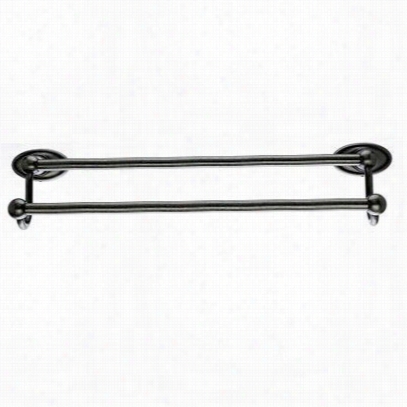 Top Knobs Ed7apc Edwardian Bath 18"" Douvle Towel Rod With Oval Backplate In Antique Pewter