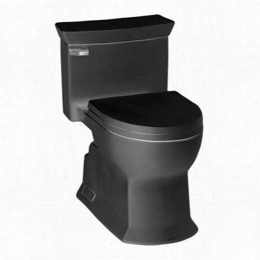 Toto Ms964214cef-51 Eco Soiree One Piece Elongated Toilet In Ebony With Softclose Seat
