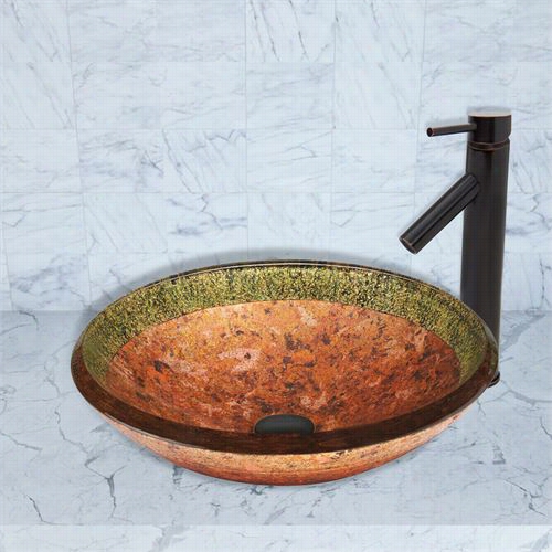 Vigo Vgt37 Janus Glass Vessel Sink And Dior Faucet Seet