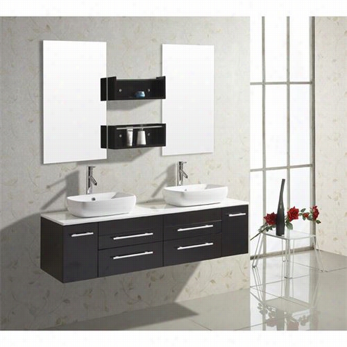 Virtu Usa Um-3051-s-es Augustine 59"" Double Sink Bathroom Vainty In Espresso - Vanity Top Included