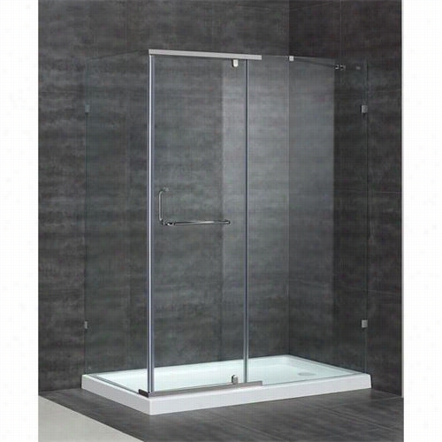 Aston Sen975-tr 60 "" X 35"" X 77-1/2"" In Semi-frameless Shower Enclosure In Chrome With Right Shower Base