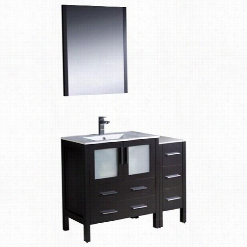 Fresca Fvn62-3012es-us Torino 42&qot;" Modern Bathroom Vanity In Espresso With Side Caginet And Undermount Sink  -vanity Top Included