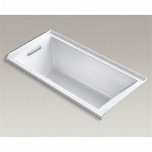 Kohler K-1167-vblw Underscore 60"" X 30"" Three Wall Alcove Vibracoustic Bath Tub With Rejoice Heated Surface And Left Laborer Drain