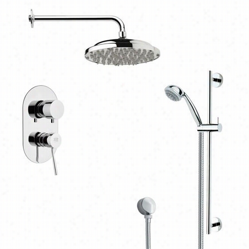 Remer By Nameek's Sfr7053 Rendino Round Rainshower Faucetst In Chrome With 23-5/8"& Quot;h Shower Slidebar