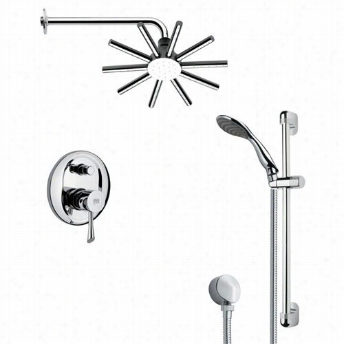 Remer By Nameek's Sfr7085 Rendino Slleek Shower Fwucet Place In Chrome Attending 2-1/8""w Wall Outlet