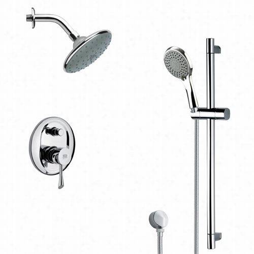 Remer   By Naemek's Sfr7192  Rendino Sleek Rain Shower Faucet In Chr Omr With Hand Shower And 27-1/6""h Shower Slidebar