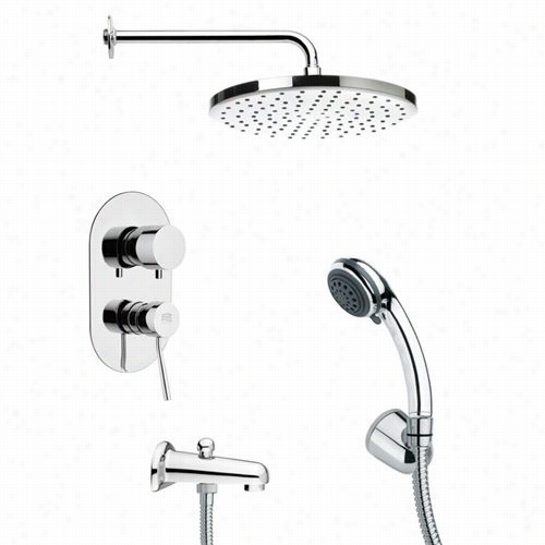 Remer Along Nameek's Tsh4049 Tyga Contemporary Roudn Shower System In Chrome With 2-5/9""w Handheld Shower