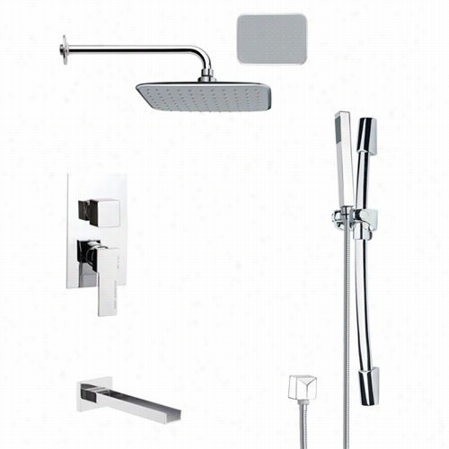 Remer By Nam Eek's Tsr9134 Galiano Rain Shower System In Chrome With 4-5/7""w Tub Spout