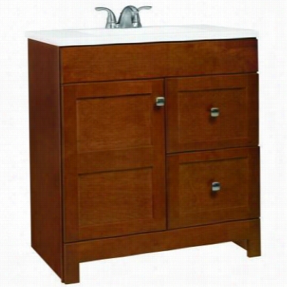 American Classics Ppartcht30dy Artisan 30"" Conceit In Chestnut With White Marble  Top And White Basin - Vanity Top  Included