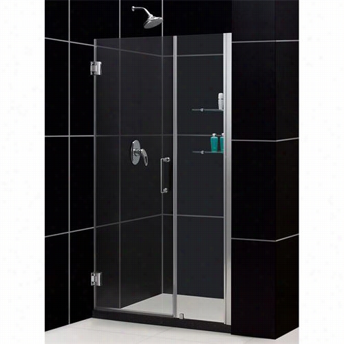 Dreamline Shdr-20467210s Unidor Frameless 46"" - 47"" Adjustable Shower Door With Glass Shelves
