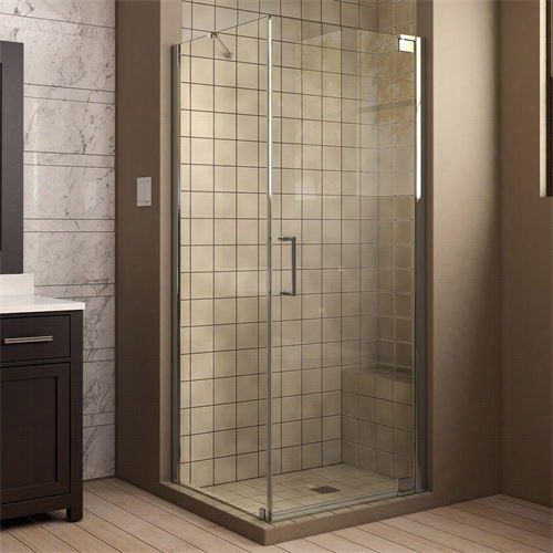 Dreamline Shen-4130300 Elegance 30"" X 30"" Frameless Turn Shower Enclosure With Support Arm