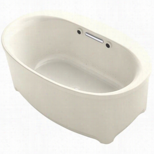 Kohler 5702-g2m Underscore 60"" X 36"" Oval Freestandog Bubblemassage Air Bathwith Music