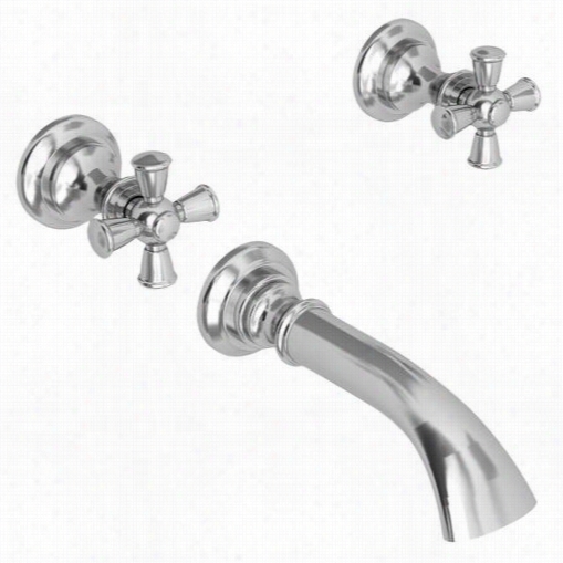 Neewport Brass 3-2445 Double Han Dlle Tub Filler  With Tub Spout And Metal Cross Handles