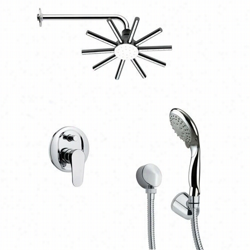Remer Bh Namee 's Sfh6084 Orsino 3-1/3"" Sleek Shower System In Chrome With 6""h Diverter