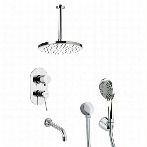 Remer By Nameek's Tsh4016 Tyg A Contemporary Tub And Shower Faucet In Chrome Wit Handheld Shower And 1""w Handheld