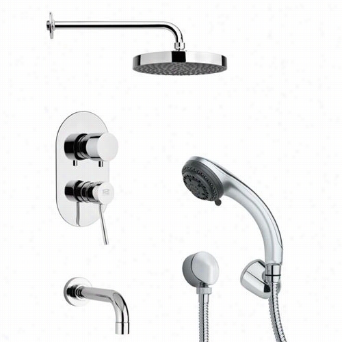Remer By Nameek's Tsh4145 Tyga Contemporary Sleek Shower System In Chromme With 8-2/3""h Diverer