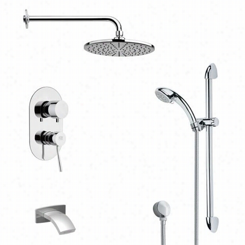 Remer By Nameek's Tsr915 Galiano Round Rain Shower A Whole  In Chrome With 6"";w Hanndheld Shower