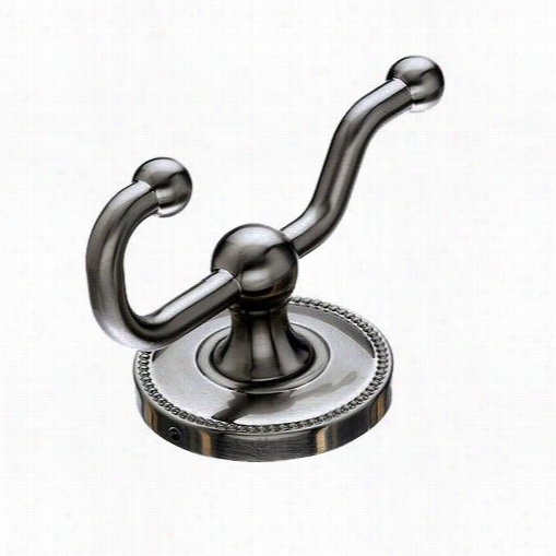 Top Knobs Edd2bsna Edwardian Bath Double Hook With Beadedbackplate In Brushhed Satin Nickel