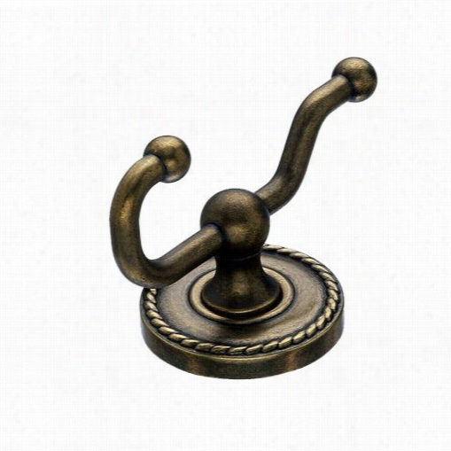 Top Knobs Ed2gbzf Edwardian Bath Dou Ble Hook With Rope Backplate In Greman Bronze