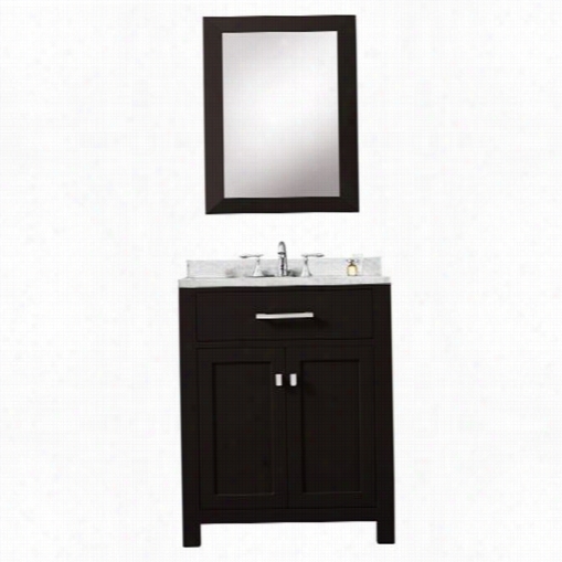 Water Creation Madison-24 Madison 24q&uot&quoot; Single Sink Bathroom Vanity With Framed Mirror - Vanity Top Included