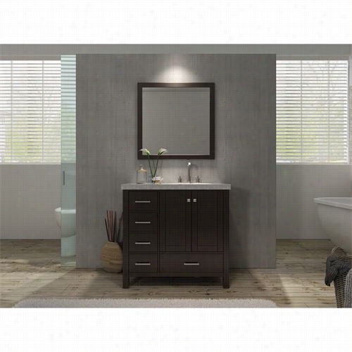 Ariel Bath A037s-esp-r Cambridge 37"" Single Sink Vanity Set In Espresso With Right Offset Sin - Vanityto Pincluded