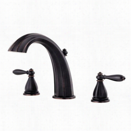 Pfister Rt6-5rpy Portola Deck Mounted Roman Tub Faucet With Handles In Tuscan Bronze