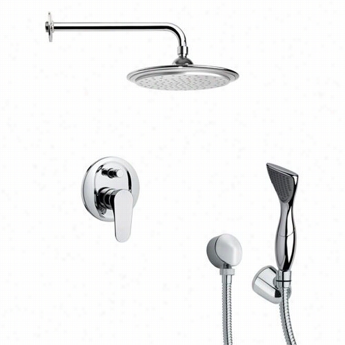 Remer By  Nameek's Sfh6042 Orsino 3"" Round Shower Faucet In Chrome With Hand Shower And 2-1/8"&auot;w Wall Outlet