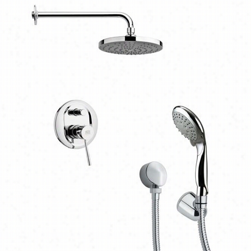 Remer Through  Nameek's Sfh6166 Orsino 2-3/4"" Round Modern Sohwer System In Chrome With 5-1/3""h Diverter