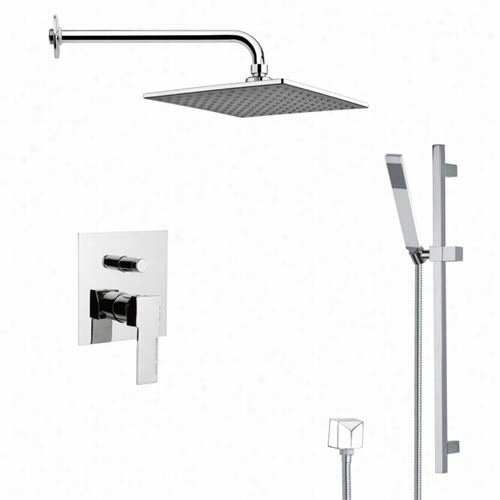 Remer By  Nameek's Sfr7112 Rend1no Contemporary Square Shower Fauccet In Chrome With Hand Shower And 6-1/9""w Diverter