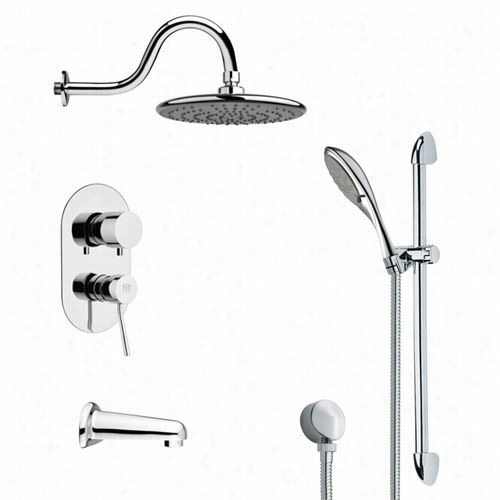 Remer By Nameek's  Tsr9072 Galiano Sl Eek Tu Band Rain Shower Ffaucet In Chrome Wth Hand Shower And 7""h Handheld Shower