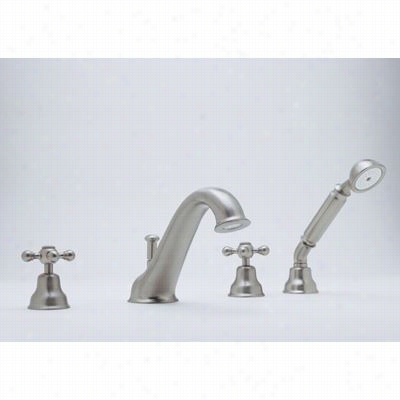 Rohl Ac26 Cisal Deck Mountwd Battub Fller With Handshower And Lever Handles