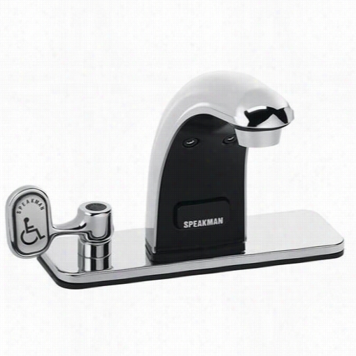 Speakman S-8818 Sensorflo Ac Powerec Single Basin Faucet With 4"&quo; Deck Lamina, Under Counter Mixer And Manual Override