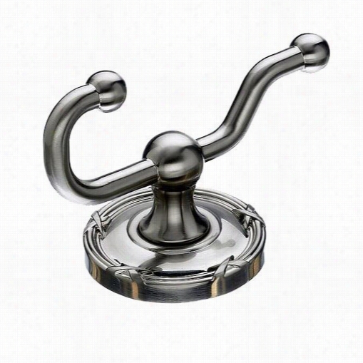 Top Knobs Ed2bsne Edwardian Bath Double Hoook With Ribbon Backplate Tavern Brushed Satin Nickel