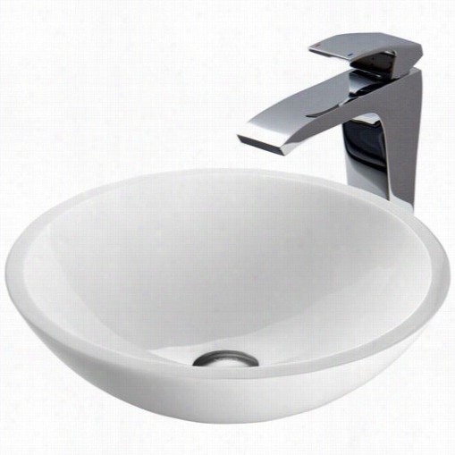 Vigo Vgt352 Flat Edged White Phoenix Stone Glass Vessel Sink And B Lackstonian Faucet Set I N Hcome