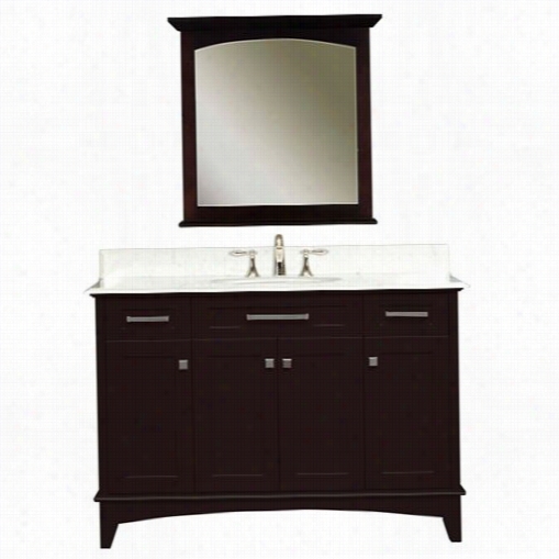 Wate Creation Manhattan-48c Manhattan 48"" Dark Espresso Singlee  Decline Bathroom Emptiness Nd Manhaattan-m-3030 Matching Mirror - Vanity Top Included