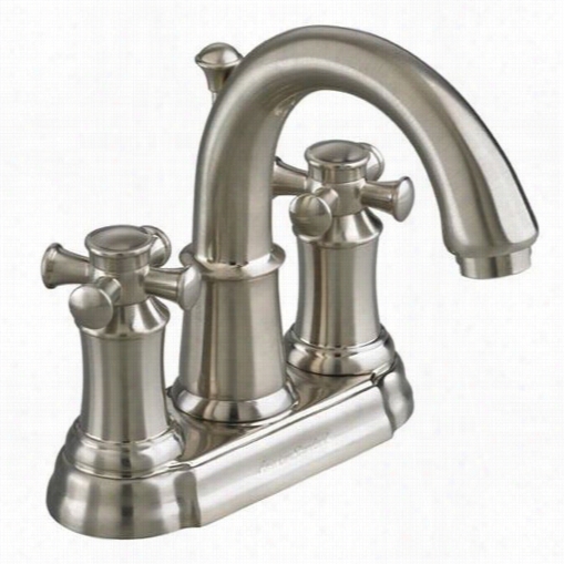 Americaan Standard 7420.221.295 Portsmouth 2 Cr0ss Centerset Bathroom Faucet In Satin Nickel