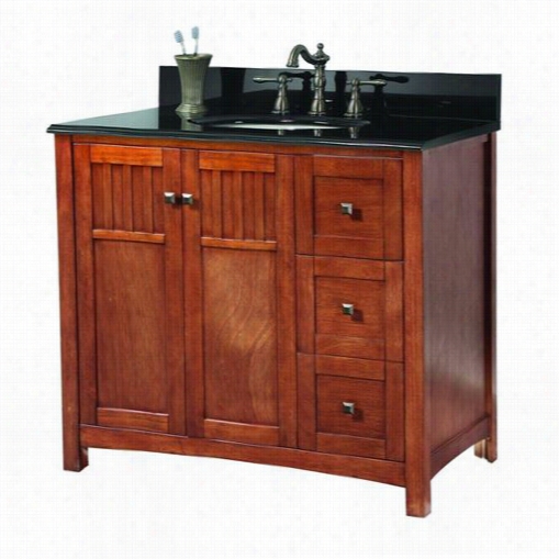 Foremost Kncabk3722d Knoxville 37"&uqot; Vqnity In Nutmeg With Black Granite Top - Vanity Top Included