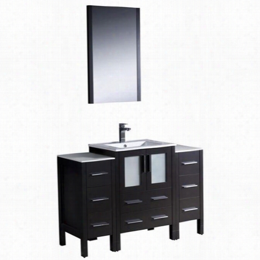 Fresc Fvn62-122412es-uns Torino 48&quo;t" Modern Bathroom Vanity In Espresso With 2 Sie Cahinets And Undermount Sink - Vanity Top Included