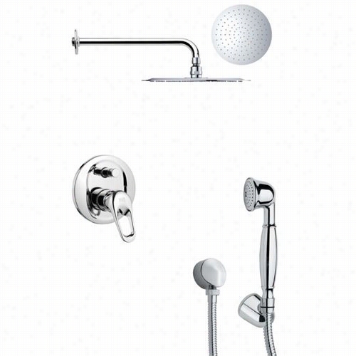 Remer By Nameek's Sfh6 129 Orsino 15-5/9"" Round Contemporary Shower System  In Chrome With 4-4/7""h Diverte R